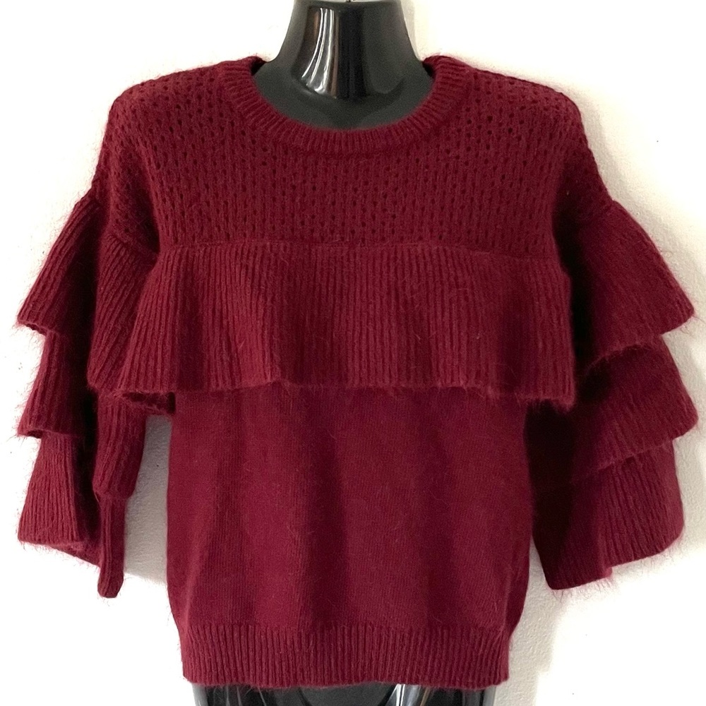 ENDLESS Rose/ Revolve Tiered Layered Flared Sleeves ribbed sweater